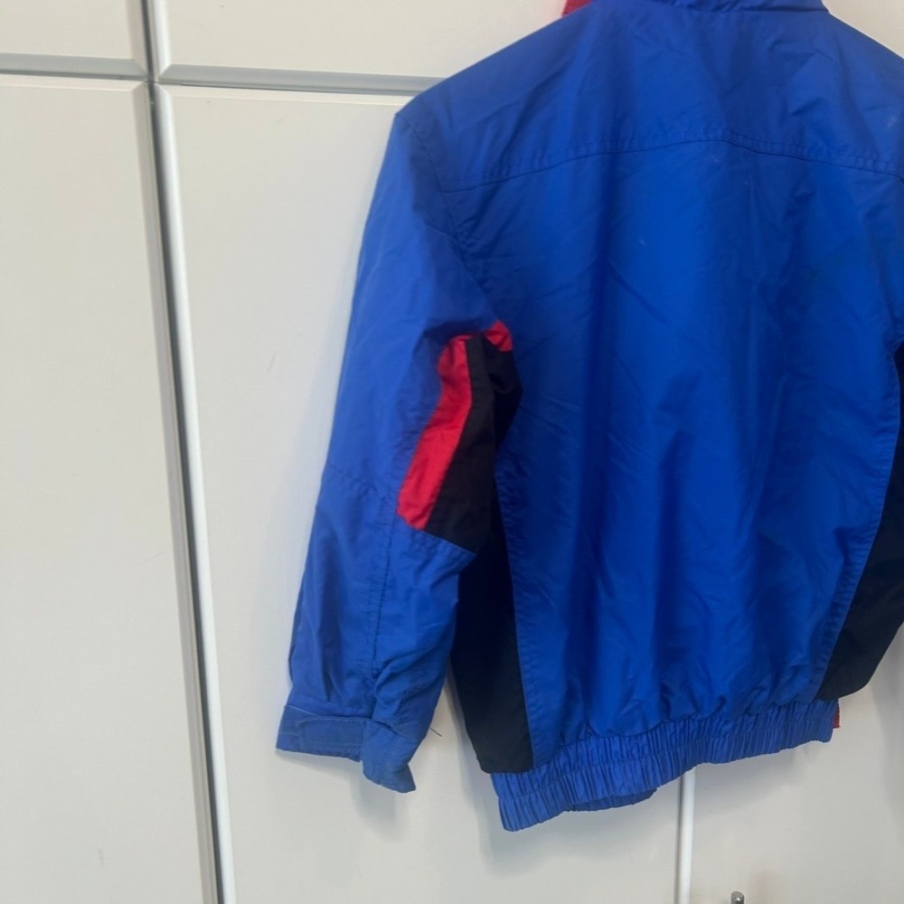 Vintage Columbia Youth Medium Blue Red Windbreaker Jacket Full Zip Sportswear - Picture 10 of 15